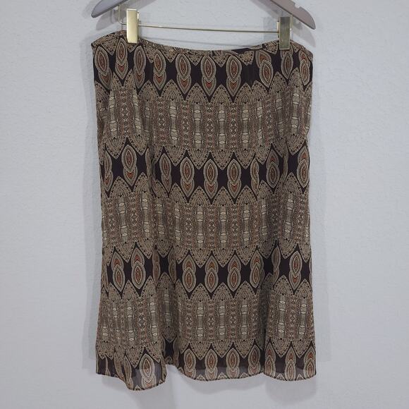 Le Suit Skirt Womens 18 Brown lightweight flowy Below Knee A Line Versat… - Picture 1 of 12